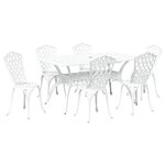 vidaXL Ensemble de salle à manger de jardin 7 pièces en aluminium blanc