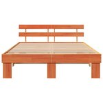 vidaXL Cadre de lit avec tête de lit Brun cire 150 x 200 cm Pin massif