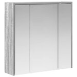 vidaXL Armoire Miroir de Salle de Bain Gris Sonoma 63 5 x 16 x 62 5 cm