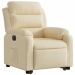 vidaXL Fauteuil inclinable électrique crème tissu
