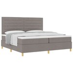 vidaXL Lit à ressorts avec tête de lit Taupe 200 x 200 cm tissu