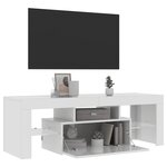 vidaXL Meuble TV avec lumières LED blanc brillant 120x35x40 cm