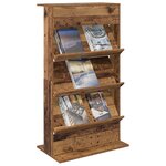 vidaXL Étagère à magazines avec étagère Bois ancien 70 x 41 x 126 cm
