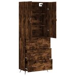 vidaXL Buffet haut Chêne fumé 69 5x34x180 cm Bois d'ingénierie