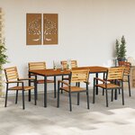 vidaXL Ensemble Salle à Manger Jardin en Bois Acacia et Métal