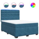 vidaXL Sommier à lattes de lit et matelas bleu 140x190 cm velours