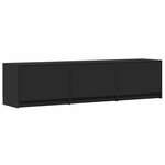 vidaXL Meuble TV avec LED Noir 165 x 34 x 40 cm Bois d’ingénierie