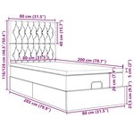 vidaXL Cadre de lit ottoman avec matelas noir 80x200 cm velours