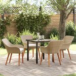 vidaXL Ensemble de salle à manger pour jardin 5 Pièces Beige polyrotin