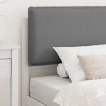 vidaXL Cadre de lit avec tête de lit rembourrée Gris clair 75 x 190 cm