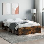 vidaXL Cadre de lit chêne fumé 120x190 cm petit double