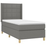 vidaXL Sommier à lattes de lit et matelas et LED Gris foncé 100x200 cm