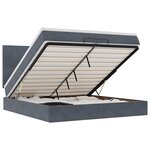 vidaXL Cadre de lit ottoman avec matelas gris foncé 200x200 cm velours