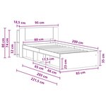vidaXL Cadre de lit avec rangement Bois ancien 80 x 200 cm