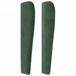 vidaXL Tête de lit avec oreilles Vert foncé 183x23x118/128 cm Velours
