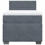 vidaXL Sommier à lattes de lit avec matelas Gris foncé 100x200 cm