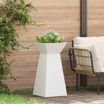 vidaXL Jardinière à pilier 2 Pièces Blanc 35 x 35 x 73 cm Acier