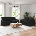 vidaXL Ensemble de Canapés 2 Pièces Noir Velours