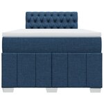 vidaXL Sommier à lattes de lit avec matelas bleu 120x190 cm tissu