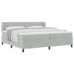 vidaXL Lit à ressorts avec matelas Gris clair 200 x 200 cm Velours