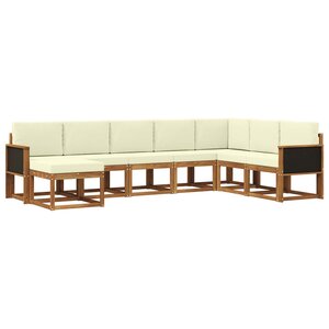 vidaXL Ensemble de canapés d'extérieur 8 pc Naturel et Crème