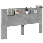 vidaXL Armoire tête de lit avec LED gris béton 180x16 5x103 5 cm