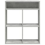 vidaXL Bibliothèque gris béton 66x31x80 cm bois d’ingénierie