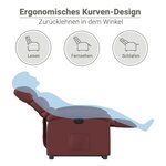vidaXL Fauteuil inclinable électrique rouge bordeaux similicuir