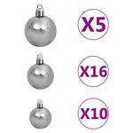 vidaXL Arbre de Noël artificiel avec LED/boules pommes de pin 240cm
