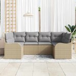 vidaXL Ensemble de canapé de jardin 6 Pièces beige et gris clair