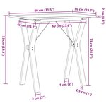 vidaXL Table à manger cadre en Y 80x50x75 cm bois de pin massif acier