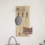 vidaXL Porte-manteau mural avec étagère Chêne sonoma 90 x 40 x 10 cm