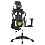 vidaXL Chaise de jeu de massage Noir et blanc Similicuir