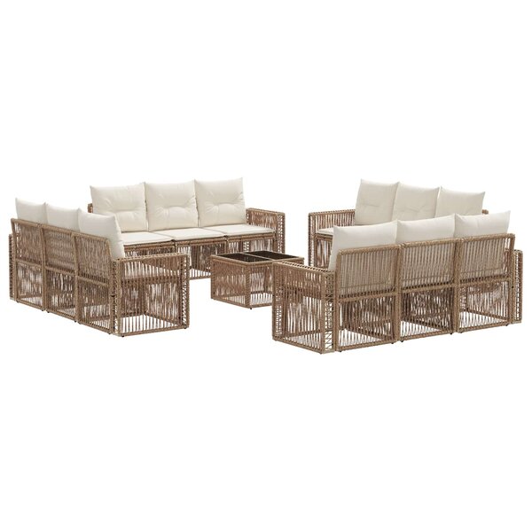 vidaXL Ensemble de canapé de jardin 13 Pièces Beige et blanc crème