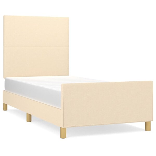 vidaXL Cadre de lit avec tête de lit Crème 80x200 cm Tissu