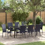 vidaXL Ensemble de salle à manger de jardin 5 pièces noir rattan poly