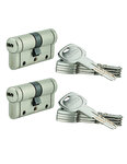 THIRARD - Lot de 2 cylindres Trafic 12  30x30mm  nickel  anti-arrachement  anti-perçage  anti-casse  10 clés - THIRARD