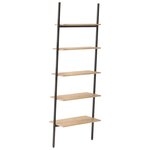 vidaXL Étagère inclinée à 5 niveaux Marron clair et noir 64x34x185 5cm