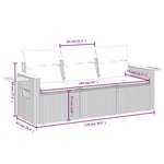vidaXL Salon de jardin avec coussins 3 Pièces beige résine tressée