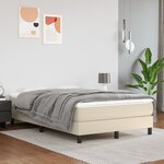 vidaXL Lit à sommier tapissier avec matelas Crème 120x200cm Similicuir