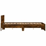 vidaXL Cadre de lit avec tête de lit et LED chêne fumé 135x190 cm