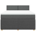 vidaXL Sommier à lattes de lit avec matelas Gris foncé 140x190cm Tissu