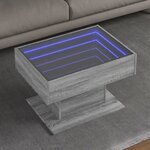 vidaXL Table basse avec LED sonoma gris 70x50x45 cm bois d'ingénierie