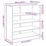 vidaXL Bureau de réception chêne noir 100x50x103 5cm bois d'ingénierie