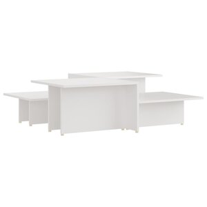 vidaXL Tables basses 2 Pièces Blanc 111 5x50x33 cm Bois d'ingénierie