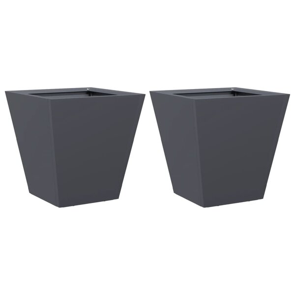 vidaXL Jardinières 2 Pièces anthracite 30x30x30 cm acier