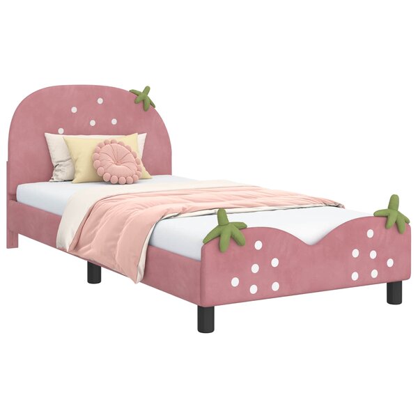 vidaXL Cadre de lit pour enfants avec tête de lit Rose 80 x 200 cm