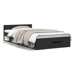 vidaXL Cadre de lit avec tiroir sans matelas noir 90x190 cm