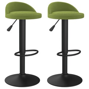 vidaXL Tabourets de bar lot de 2 vert clair velours