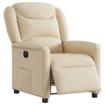 vidaXL Fauteuil inclinable électrique Crème Tissu